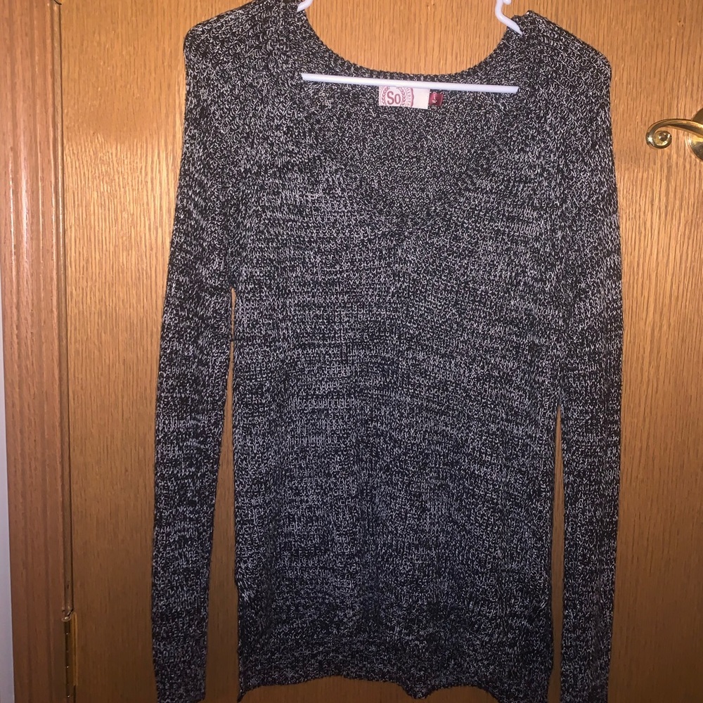 heathered black sweater